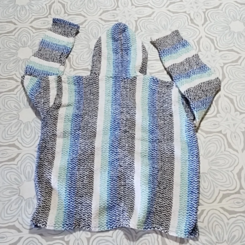 Winter Hoodie Sweater Blue Gray Surf Beach life long sleeve Top b62